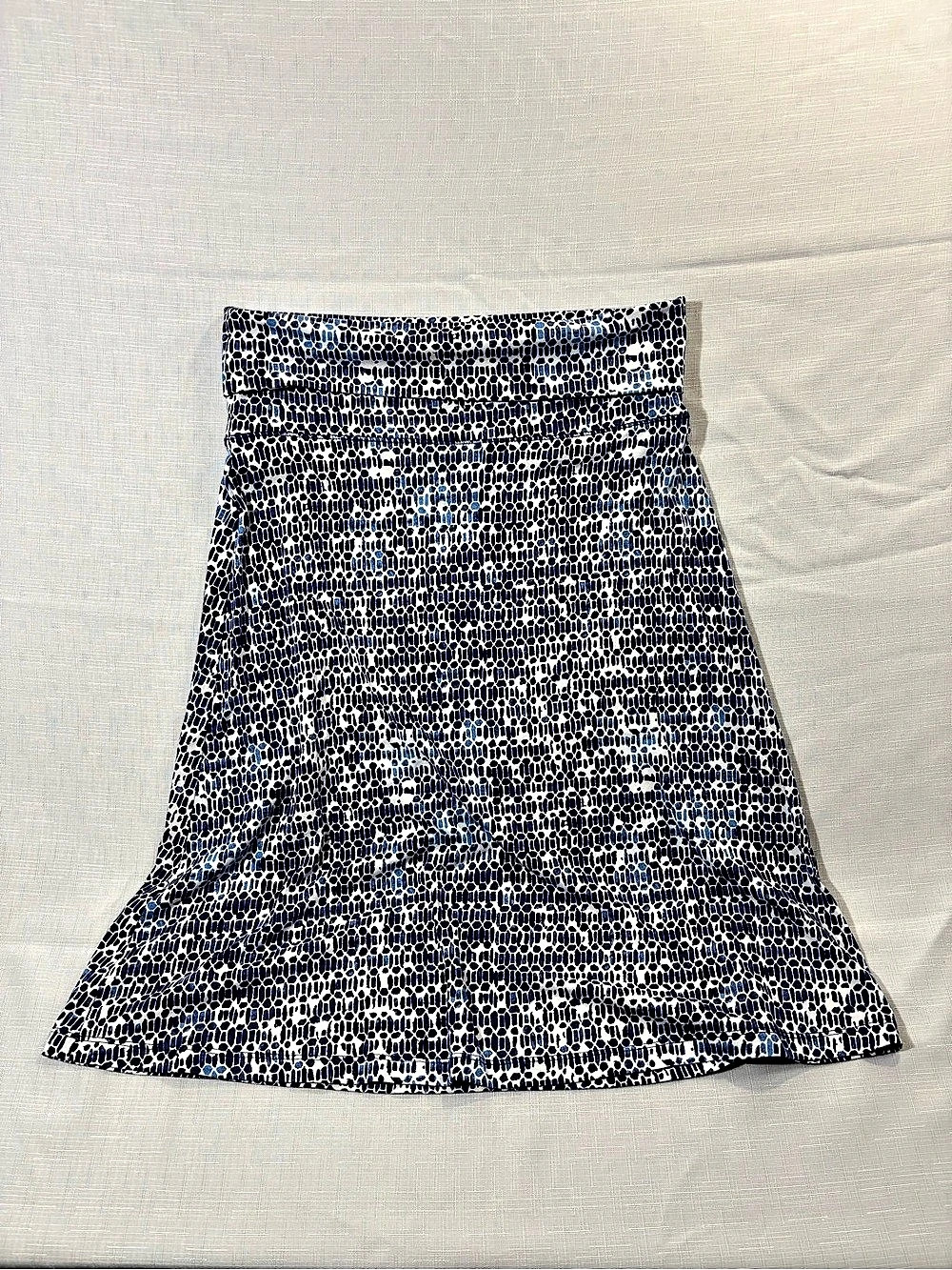 Cynthia Rowley Blue & White Printed A-Line Skirt Size Small Like New